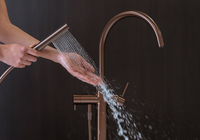 Liano II Freestanding Bath Filler with Hand Shower Complete Kit | Caroma