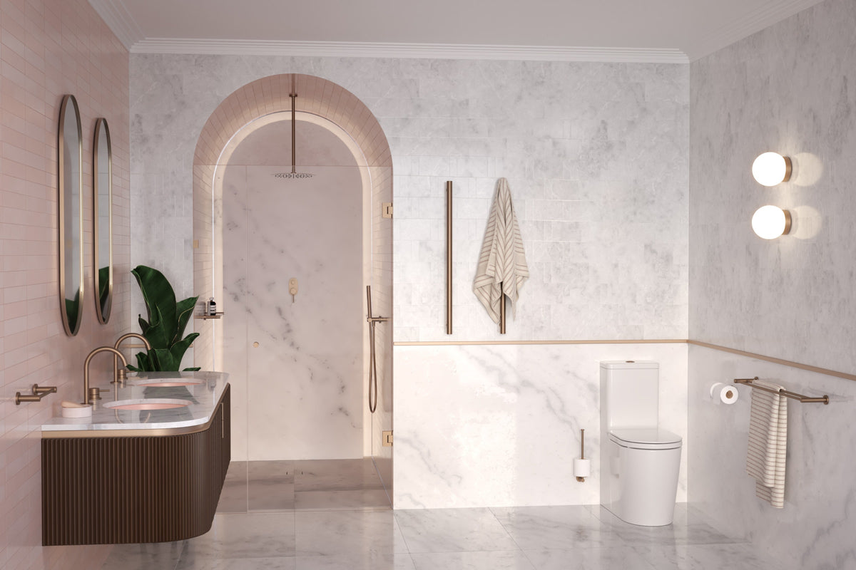 Liano II Single Towel Rail 640mm in Brushed Brass | Caroma