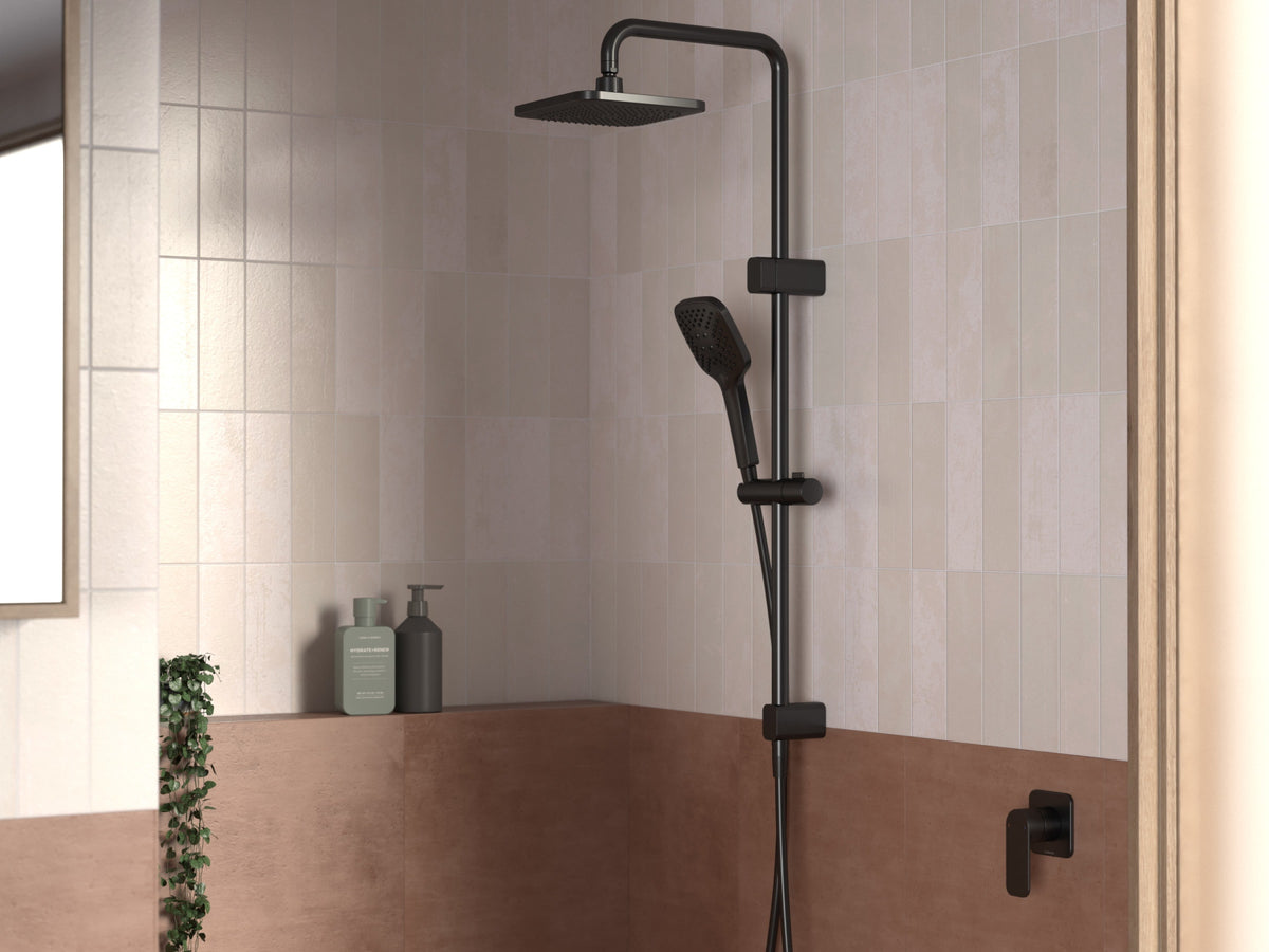 Urbane II Rail Shower with 200mm Overhead in Matte Black | Caroma