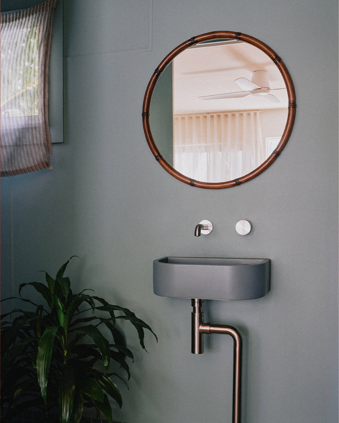 Nood Co Loop 01 Concrete Basin in Rowboat, installed in a finished bathroom (2)