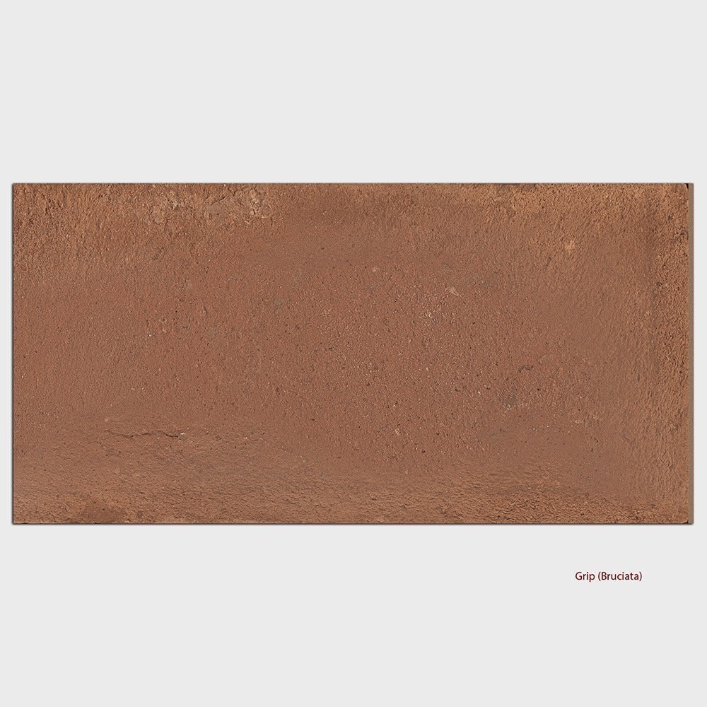 Terra French Pattern Italian Porcelain Tile in Bruciata, Grip & Matt finish
