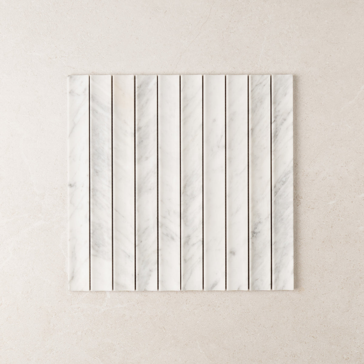Carrara Concave Kit Kat Marble Mosaic | Honed Natural Stone