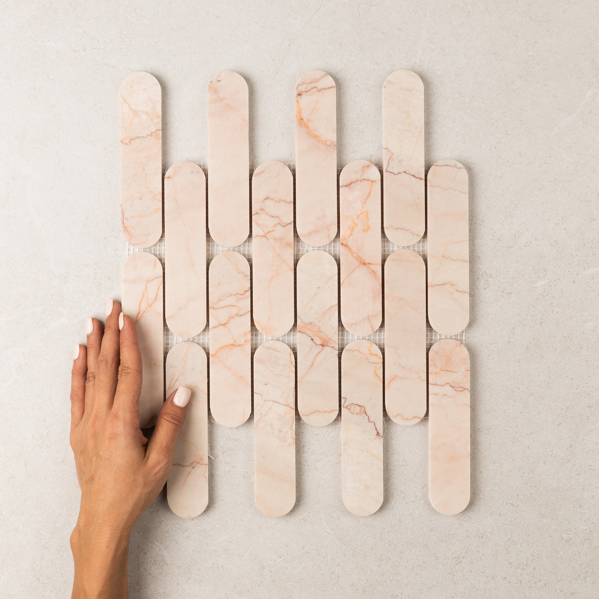 Rosso Connect Marble Mosaic | Honed Natural Stone
