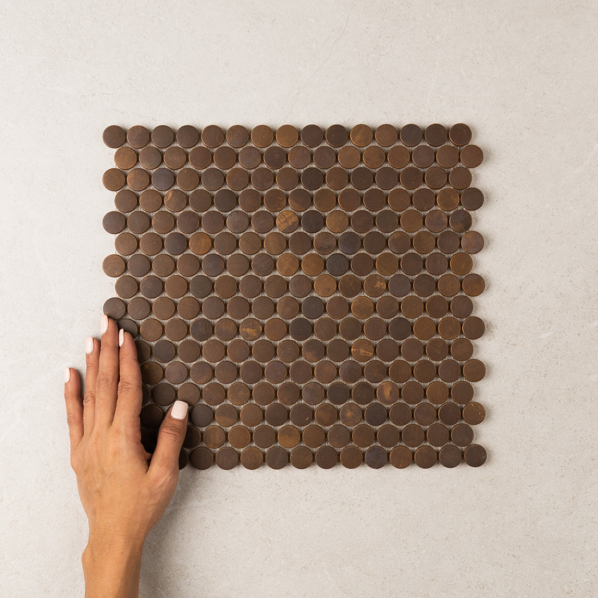 Copper Penny Round Mosaic