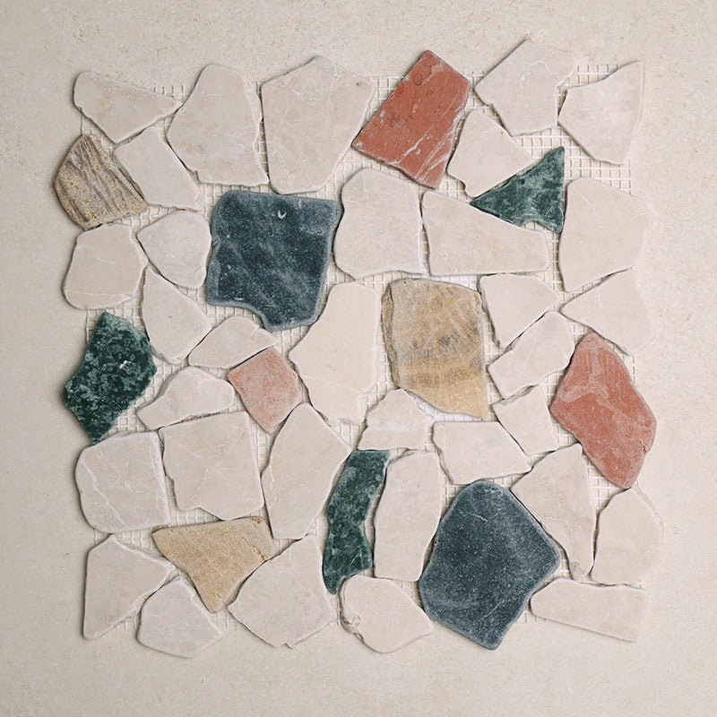 Crazy Paving 5 Multicolor Natural Stone Mosaic 305x305 mm