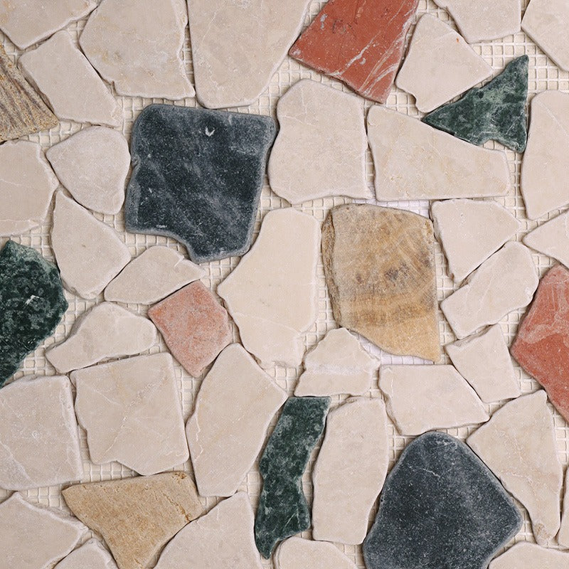 Crazy Paving 5 Multicolor Natural Stone Mosaic 305x305 mm – Tumbled finish