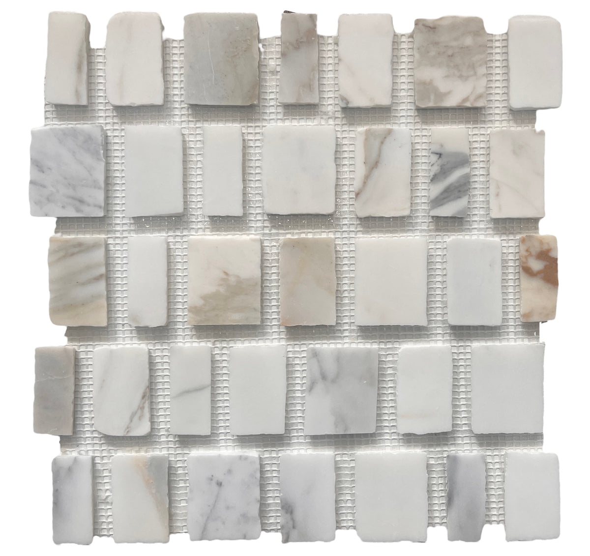 Calacatta Split Edge Marble Mosaic | Honed Natural Stone