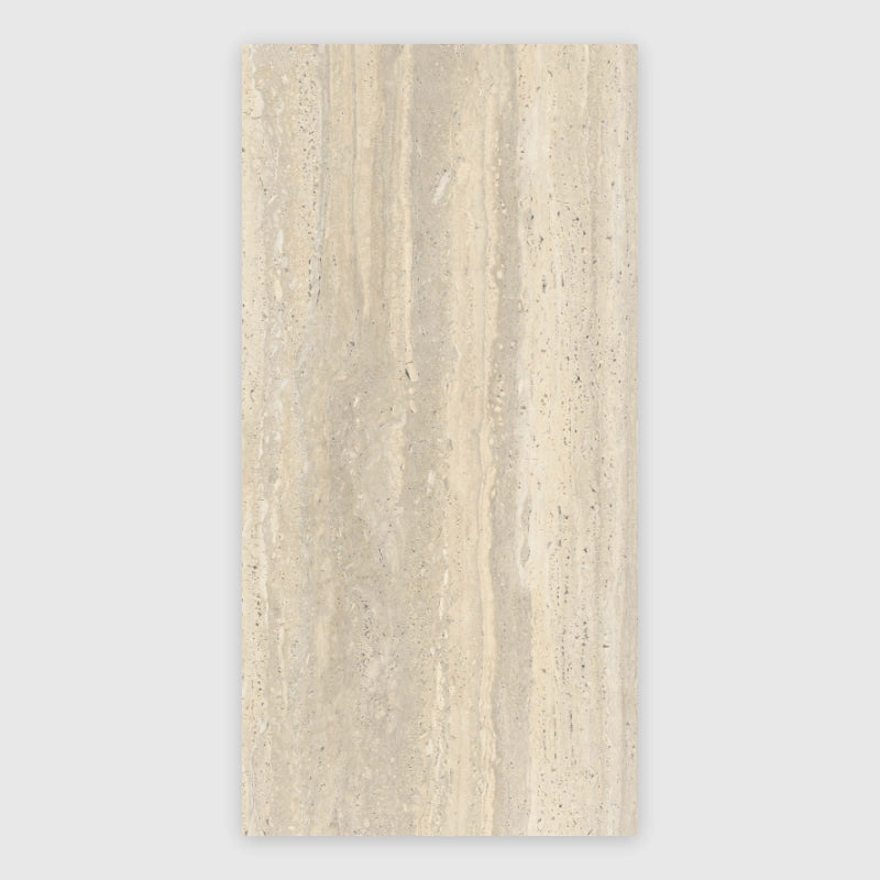 Dorica Travertine Look Porcelain Tile 600x1200 | Italian Floor & Wall Tile in Crema, Matt finish