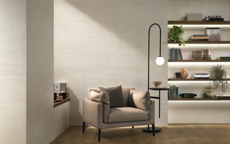 Atlas Concorde Marvel 3D Travertine White Crease porcelain tile
