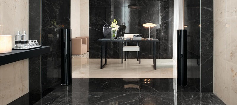 Atlas Concorde porcelain surfaces in a refined residential interior