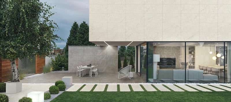 Atlas Concorde brushed stone-effect wall tiles with marble detailing