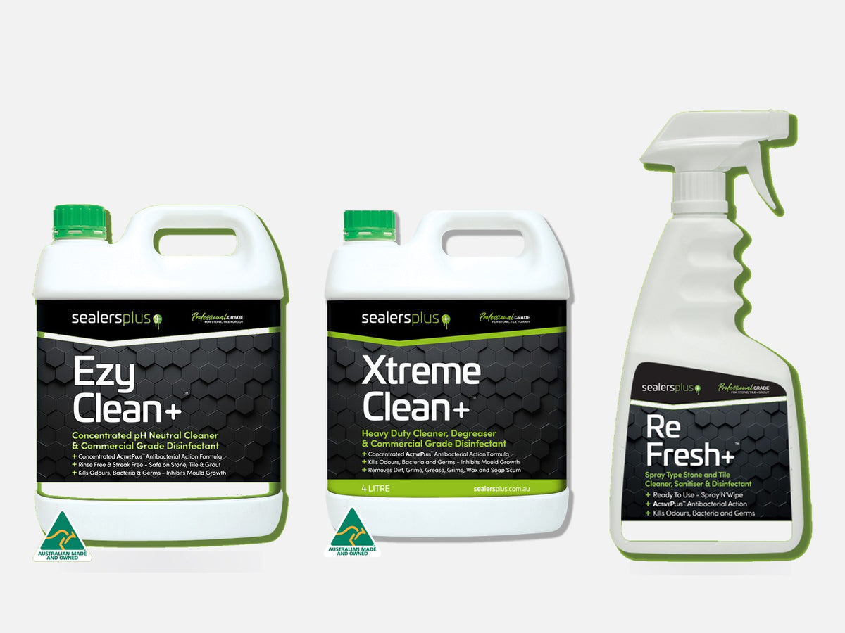 Tile and stone cleaners - EzyClean+, XtremeClean+ and ReFresh+ by Sealers Plus