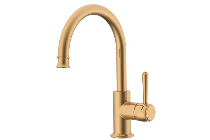 Eternal Gooseneck Basin Mixer in Brushed Brass | ADP #Colour_Brushed Brass