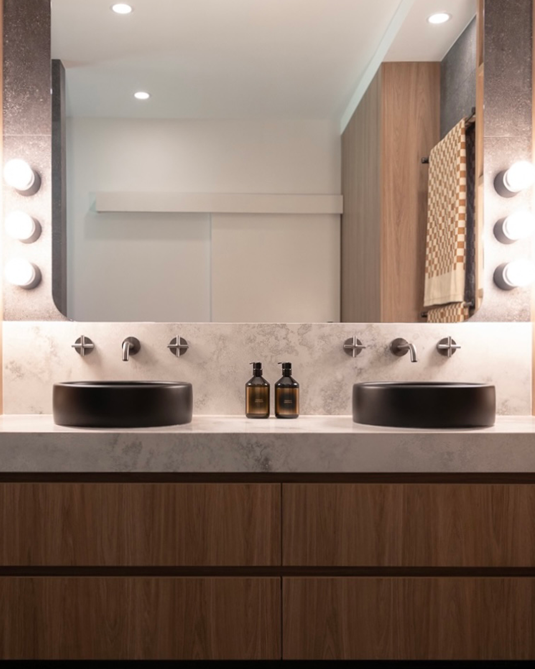 Nood Co Bowl Concrete Basin installed in a finished bathroom (3)