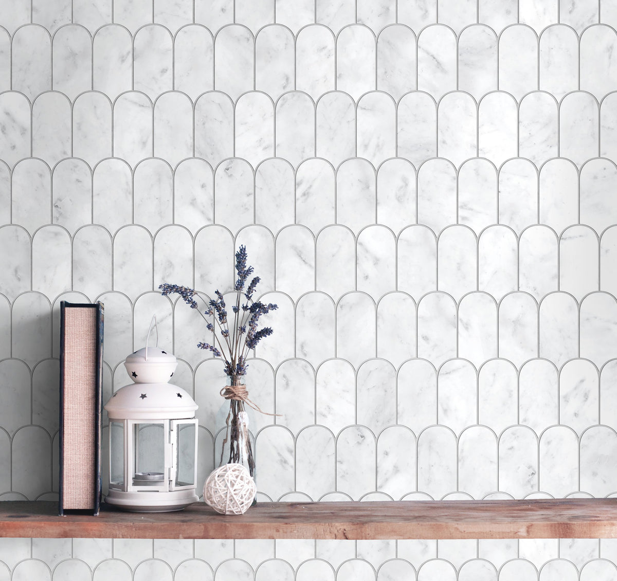 Artemis Feather Honed Marble Mosaic 50x103