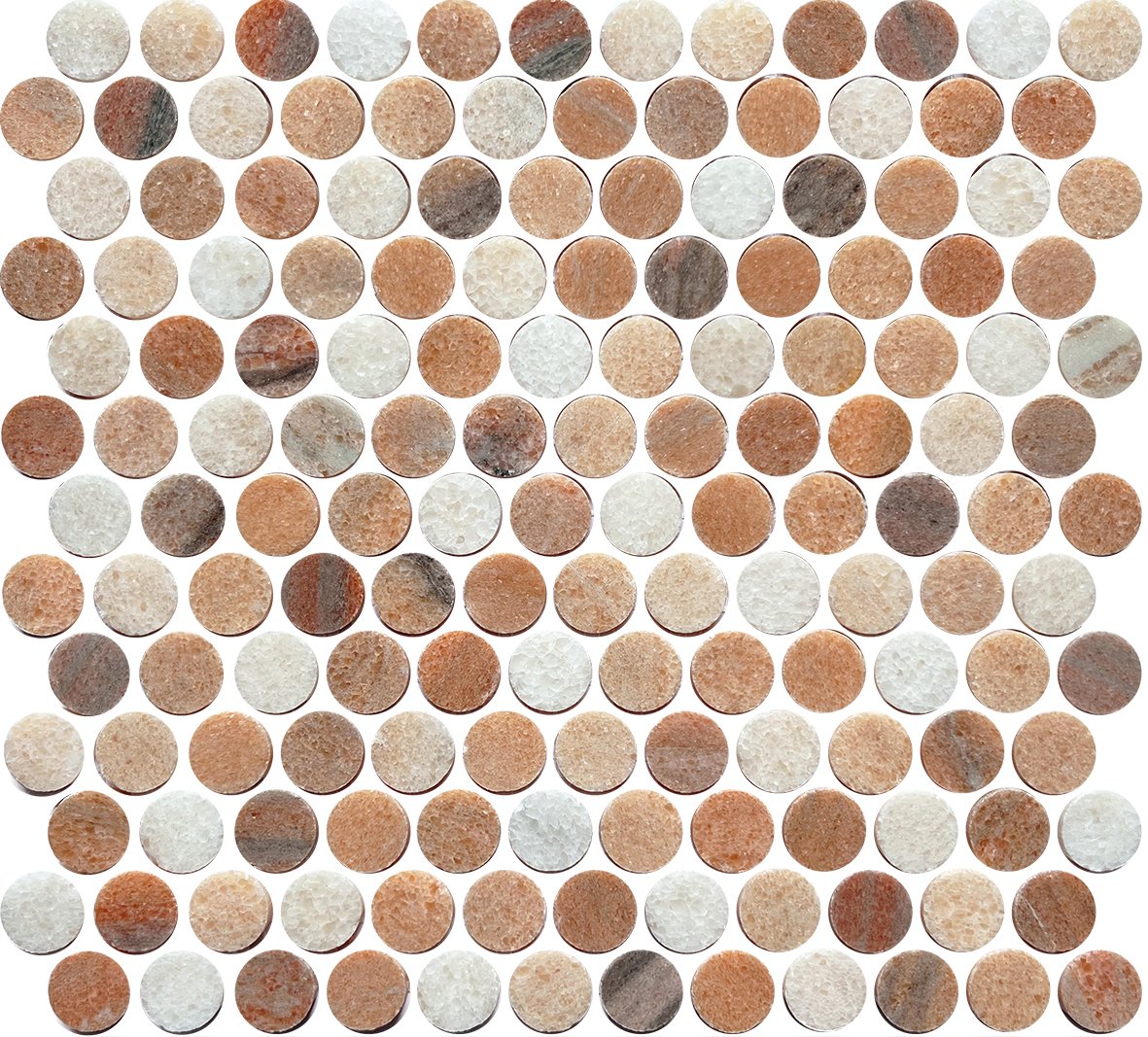 Artemis Penny Round Honed Marble Mosaic 23x23 mm