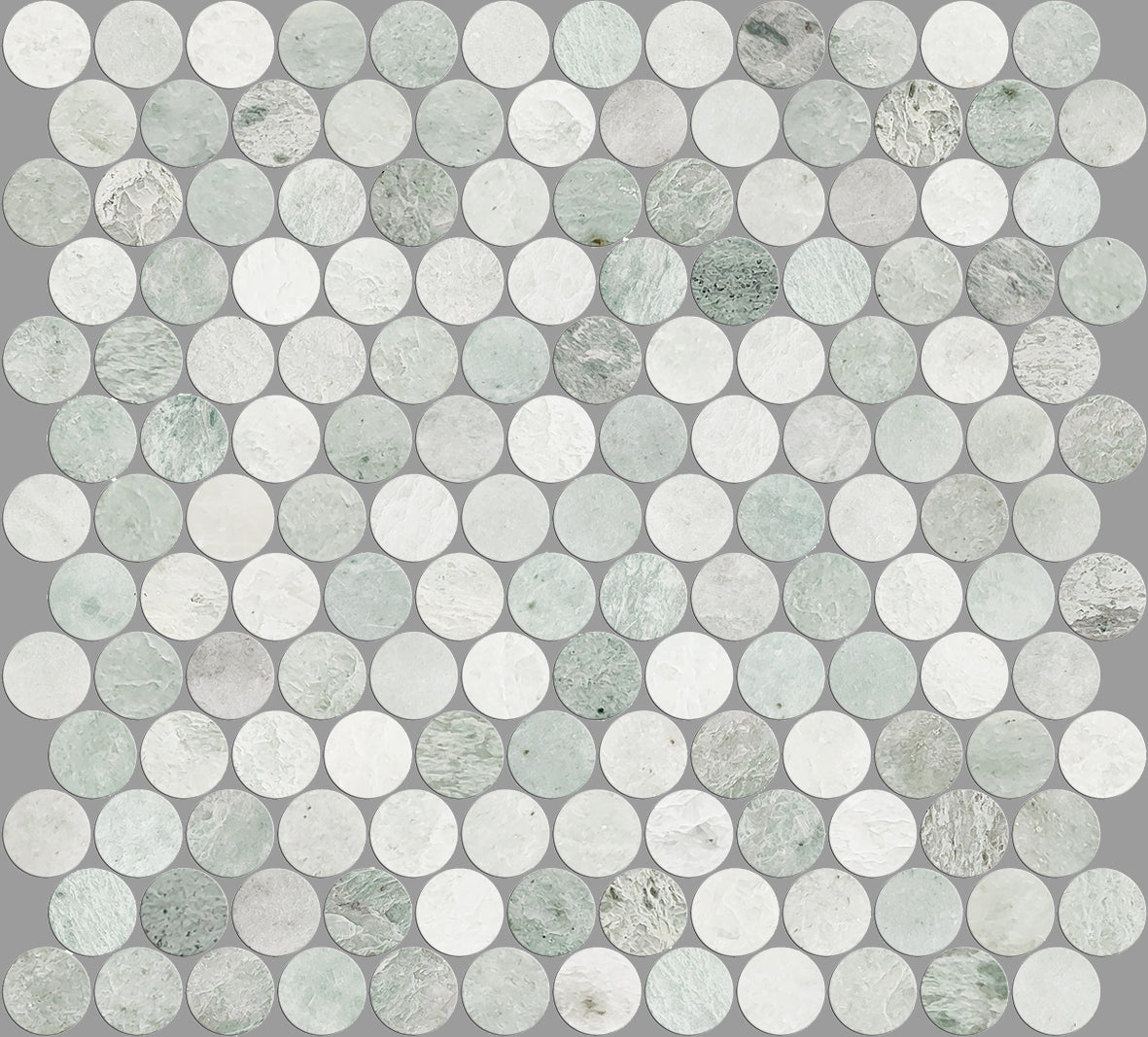 Artemis Penny Round Honed Marble Mosaic 23x23 mm