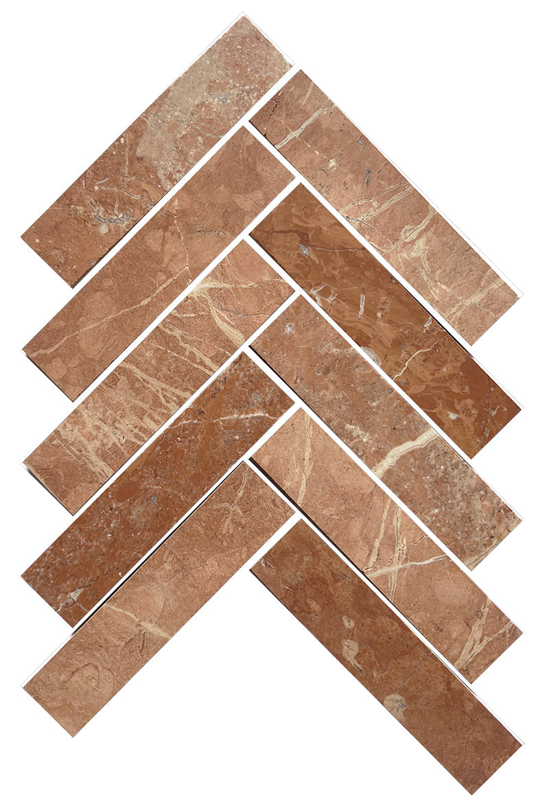 Artemis Herringbone Honed Marble Mosaic 35x150