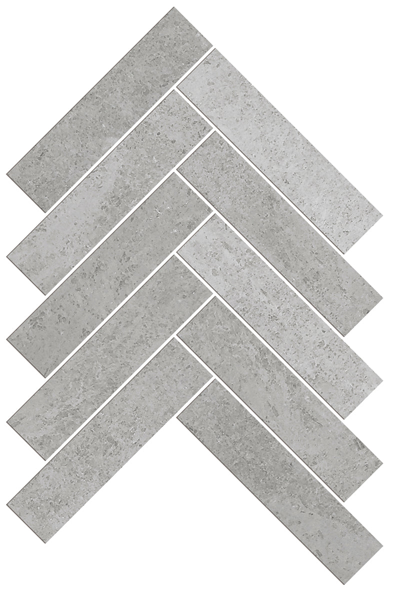 Artemis Herringbone Honed Marble Mosaic 35x150