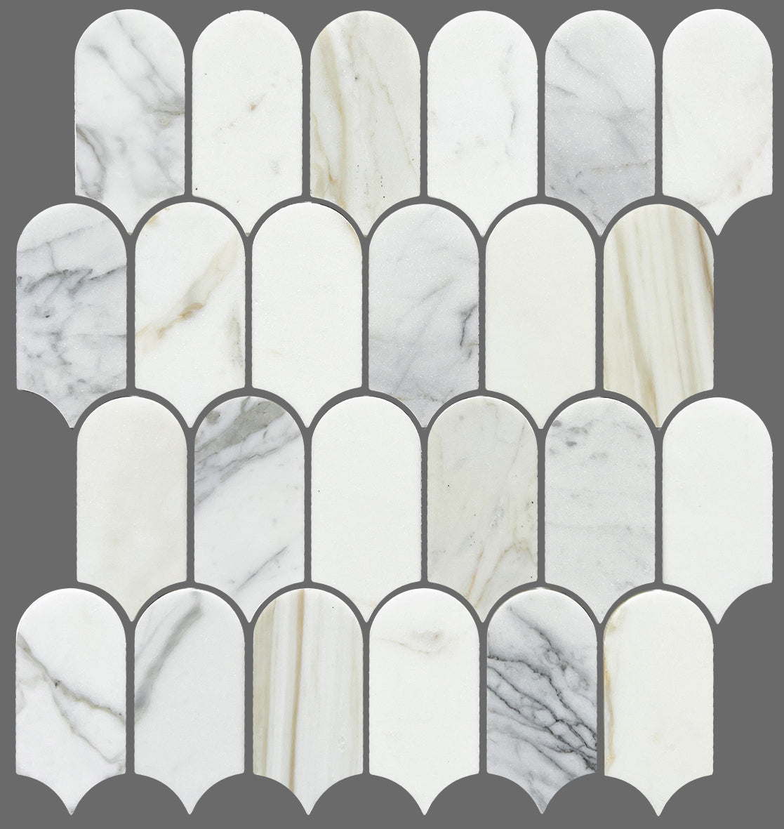 Artemis Feather Honed Marble Mosaic 50x103