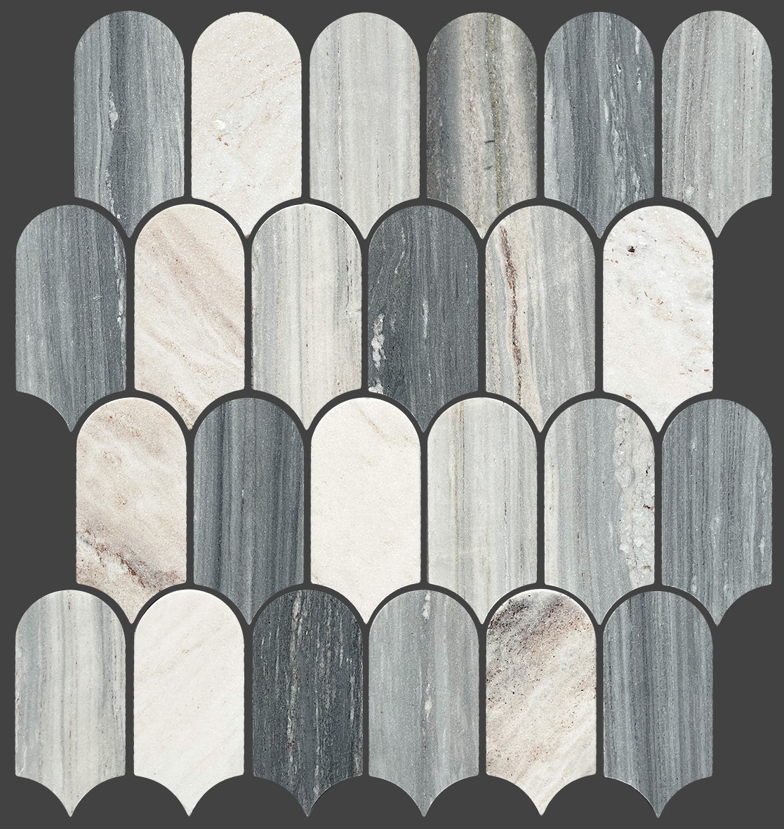 Artemis Feather Honed Marble Mosaic 50x103