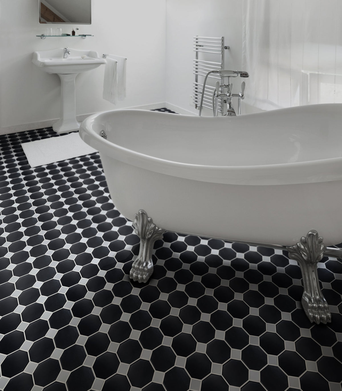 Octagon & Dot Federation Style Mosaic Floor Tile