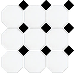 Octagon & Dot Federation Style Mosaic Floor Tile