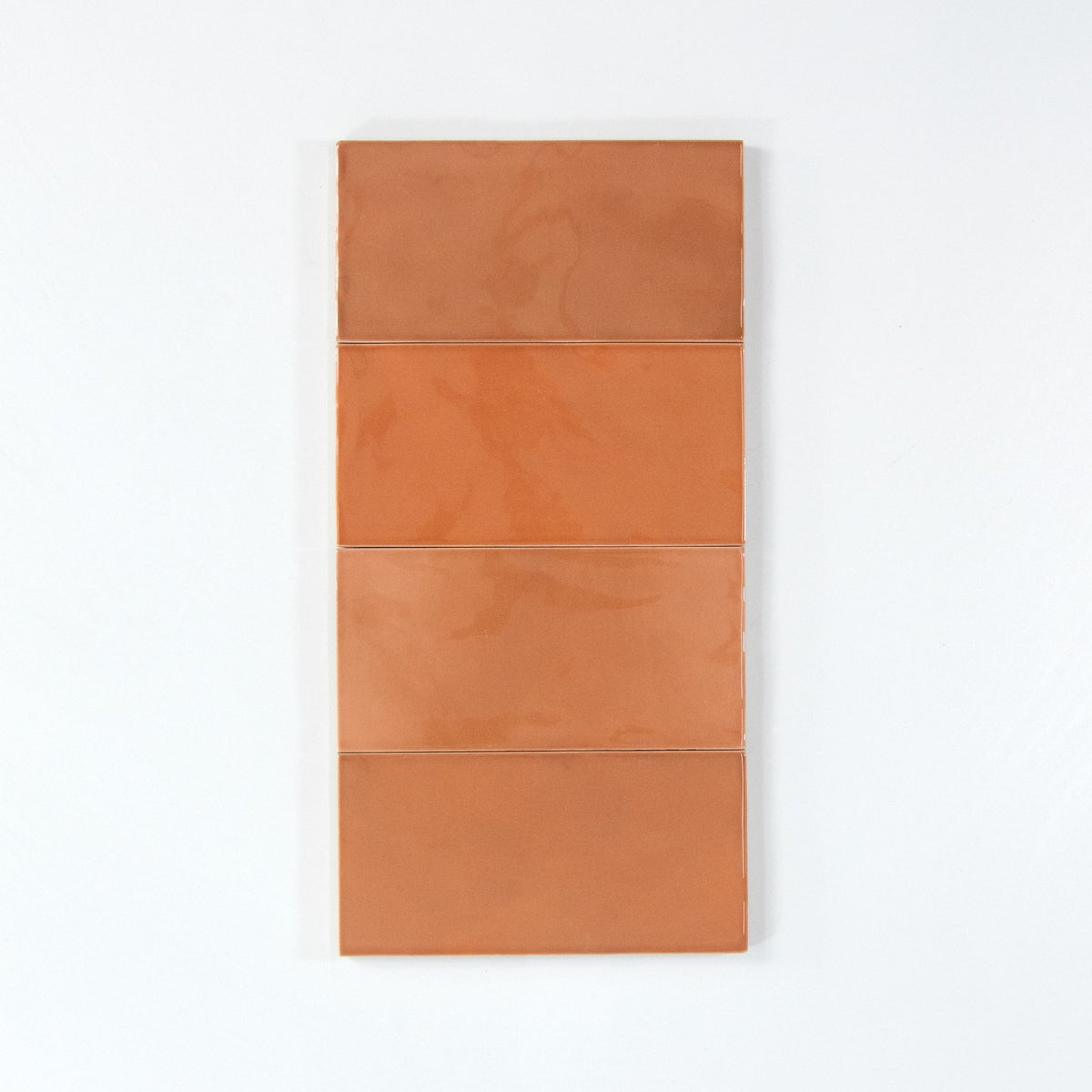 Gouache Mandarine ceramic wall tile, 75 x 155 stacked