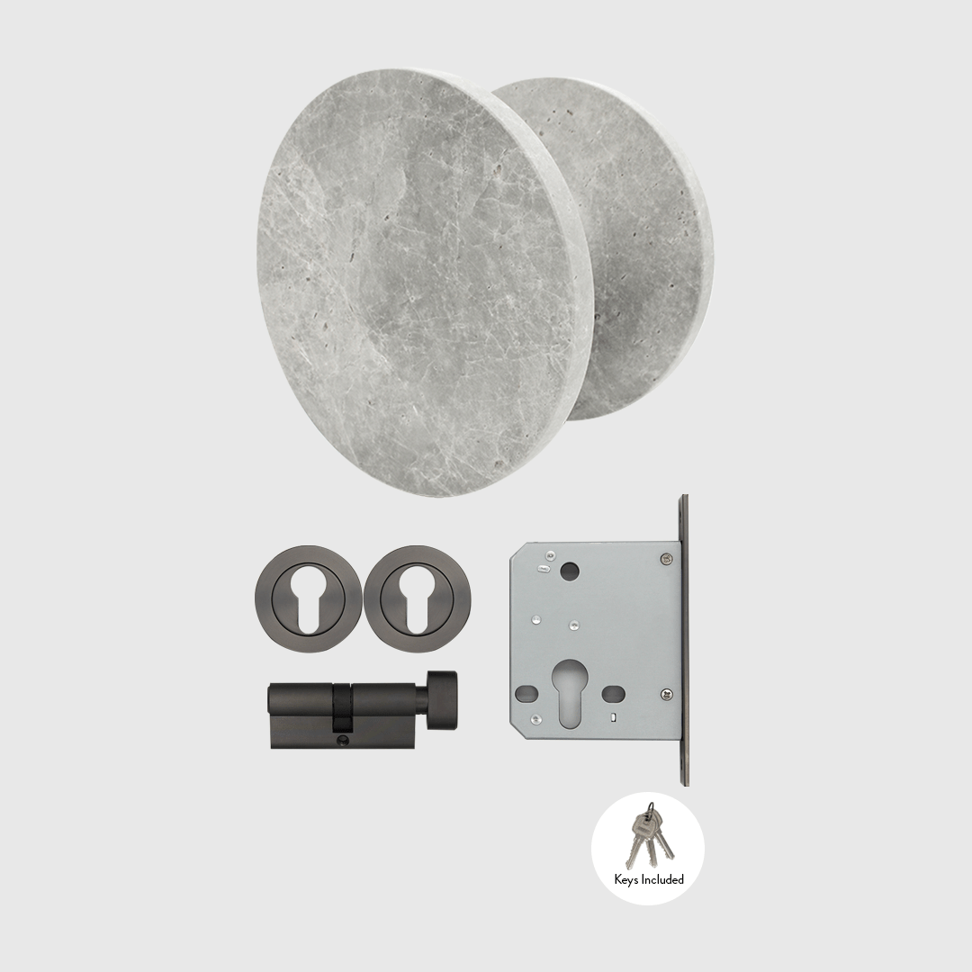 Lock & Entry Door Package in Hermes Grey Marble | Zephra