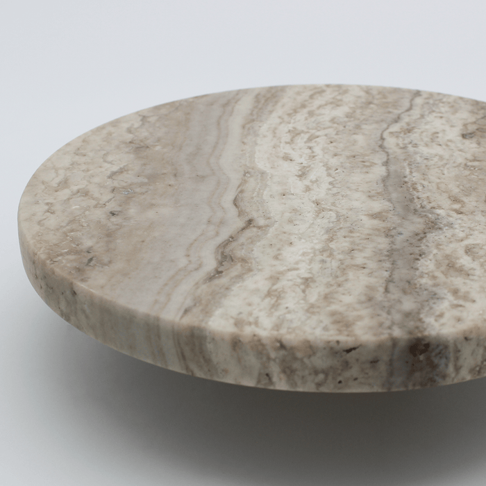 Stone Circular Front Door Entry Pull in Silver Travertine | Zephra #Finish_Silver Travertine