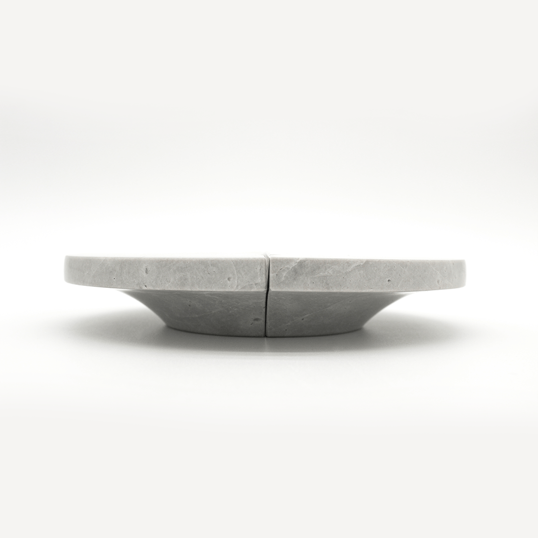 Stone Circular Cabinet Pull in Hermes Grey Marble | Zephra