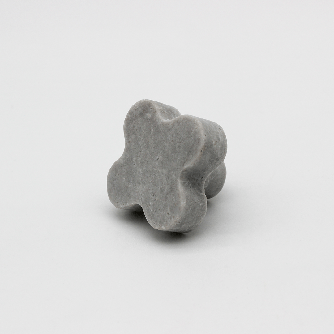 Stone Clover Shower Screen Knob in Hermes Grey Marble | Zephra