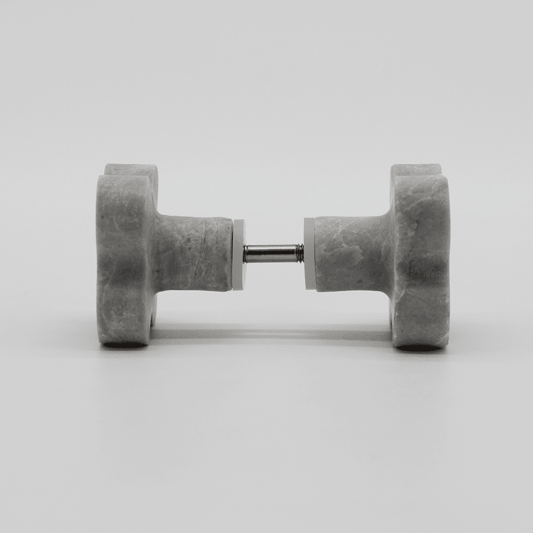 Stone Clover Shower Screen Knob in Hermes Grey Marble | Zephra