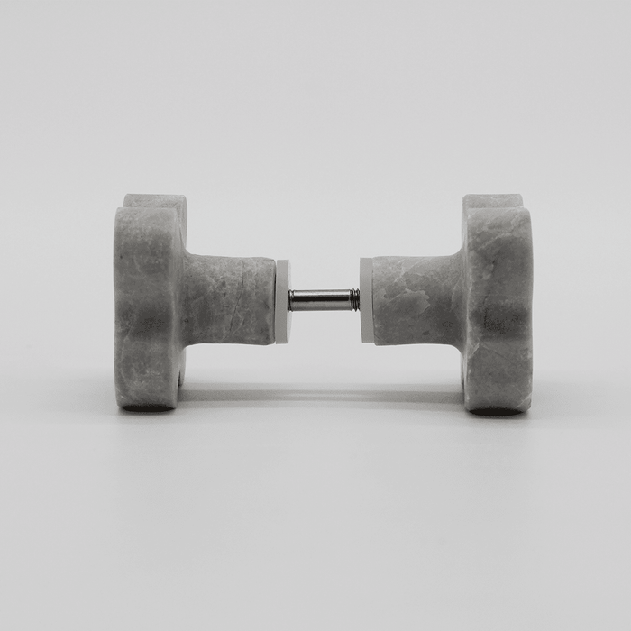 Stone Clover Shower Screen Knob in Hermes Grey Marble | Zephra #Finish_Hermes Grey Marble
