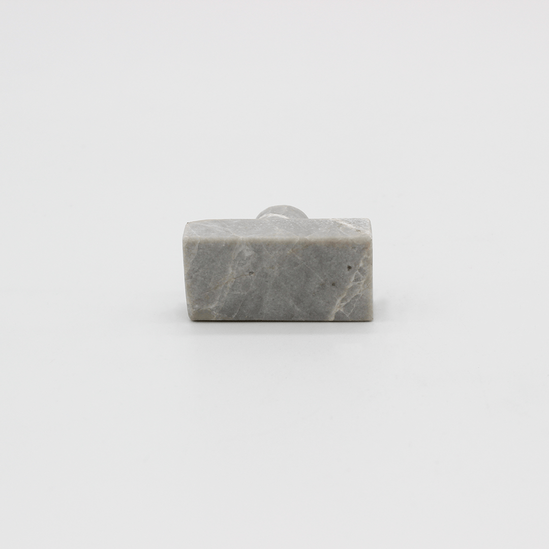 Stone Rectangular Cabinet Knob in Hermes Grey Marble | Zephra