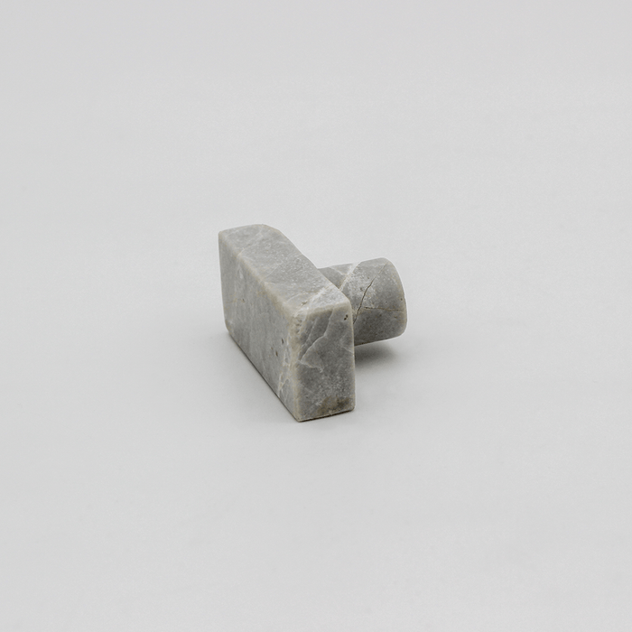 Stone Rectangular Cabinet Knob in Hermes Grey Marble | Zephra #Finish_Hermes Grey Marble