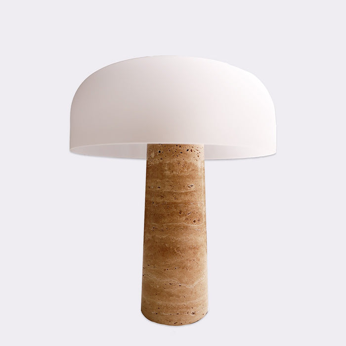 Lunara Tarvern Table Lamp in Travertine and Brass Gold