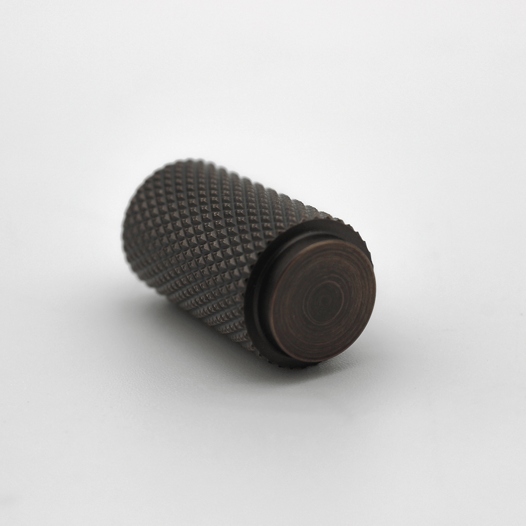 Knurled Cabinet Knob in Aged Bronze | Zephra
