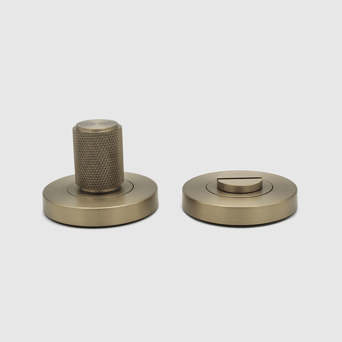 Knurled Privacy Turnsnib Lock in Brushed Gold | Zephra #Finish_Brushed Gold