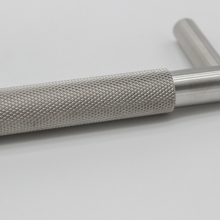 Knurled Cabinet Handle in Brushed Nickel | Zephra #Finish_Brushed Nickel