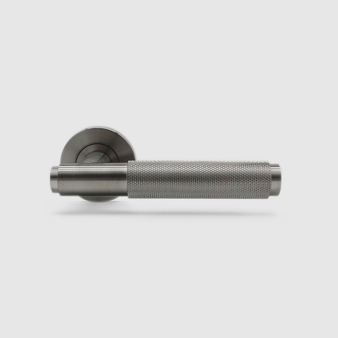 Knurled Door Handle in Brushed Nickel | Zephra