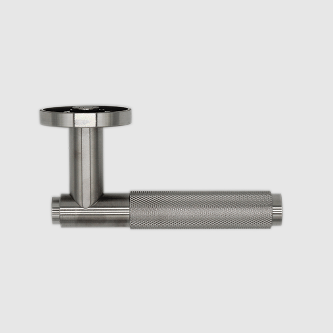 Knurled Door Handle in Brushed Nickel | Zephra