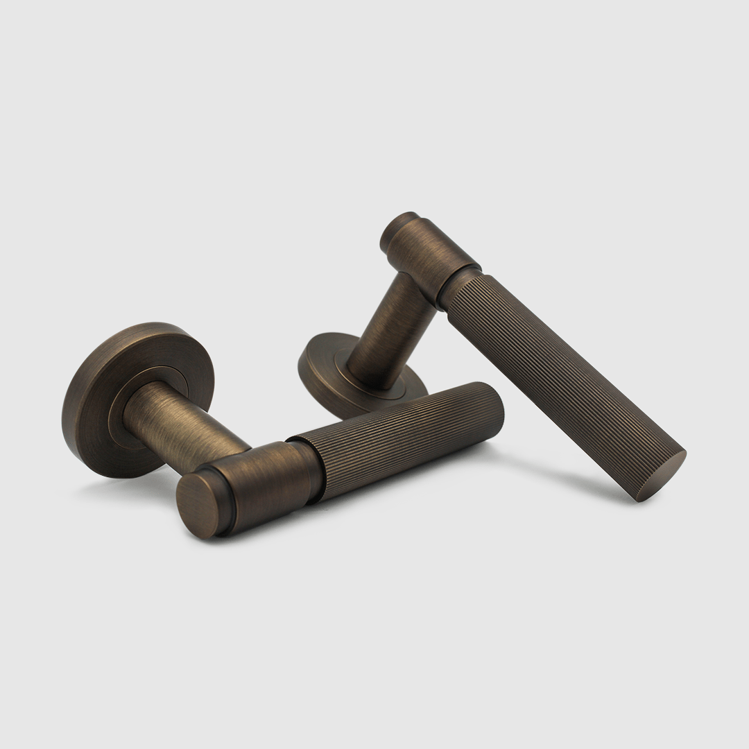 Linear Door Handle in Aged Bronze | Zephra