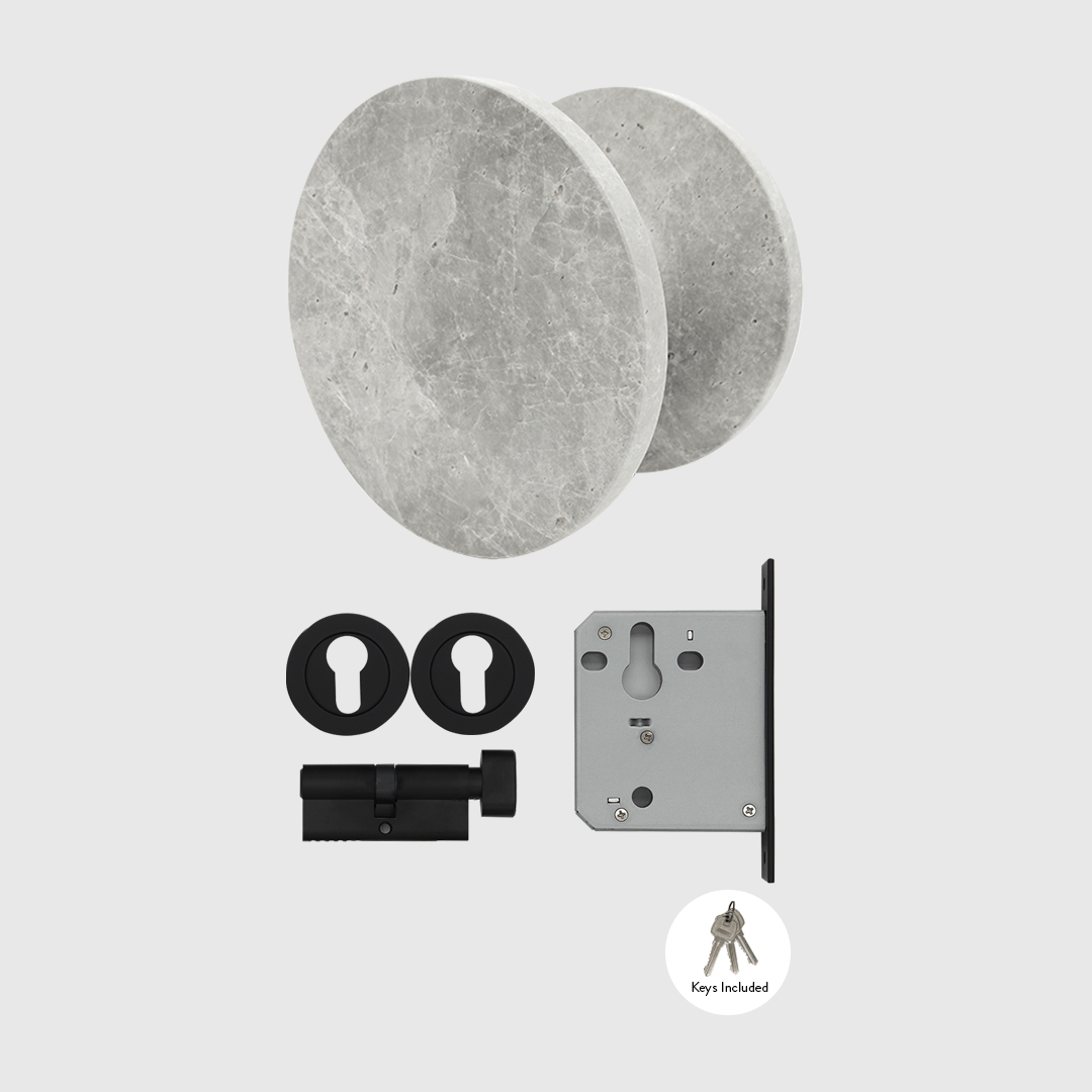 Lock & Entry Door Package in Hermes Grey Marble | Zephra