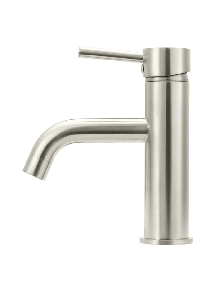 Round Basin Mixer Curved in Brushed Nickel | Meir #Colour_Brushed Nickel