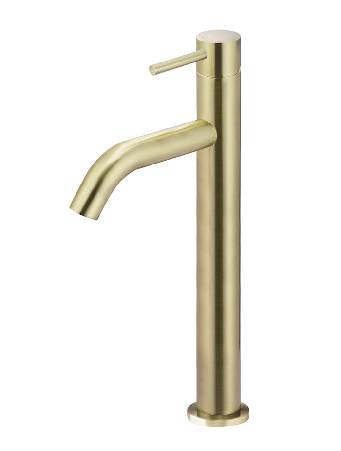 Piccola Tall Basin Mixer Tap with 130mm Spout in Tiger Bronze | Meir #Colour_Tiger Bronze