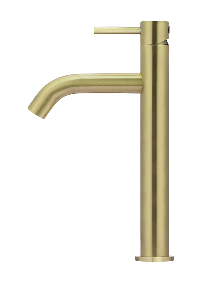 Piccola Tall Basin Mixer Tap with 130mm Spout in Tiger Bronze | Meir #Colour_Tiger Bronze