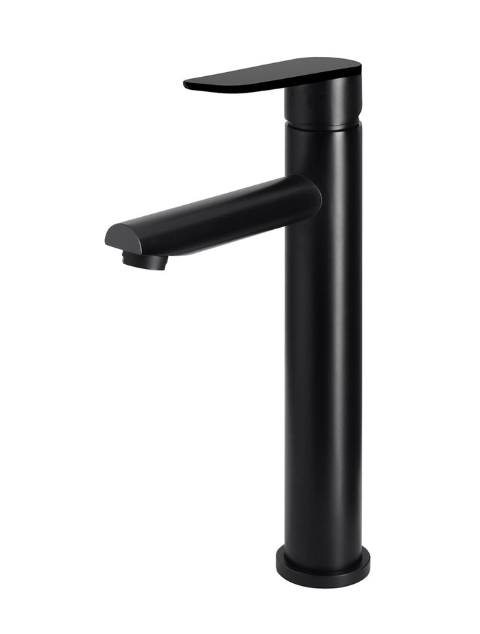Round Paddle Tall Basin Mixer in Matte Black | Meir #Colour_Matte Black
