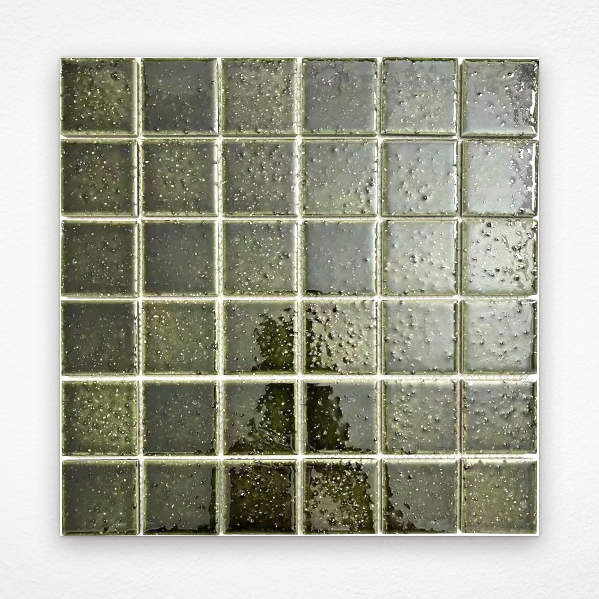Tokyo Gloss Square Mosaic Tile 48x48 Dark Green