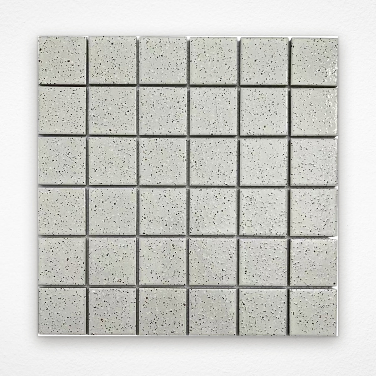 Tokyo Gloss Square Mosaic Tile 48x48 Light Grey Speckled